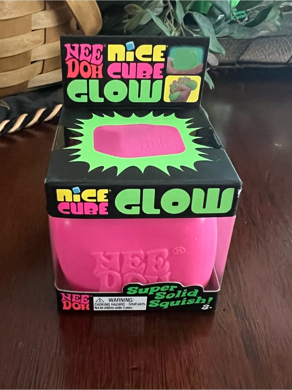 Needoh Nee Doh Nice Cube Glow pink NEW Authentic